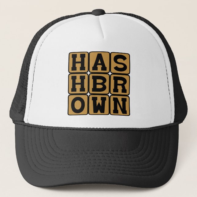 Hash Brown, Potato Breakfast Treat Trucker Hat (Front)