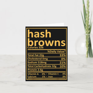 Hash Browns Nutrition Thanksgiving Food Facts Xmas Card