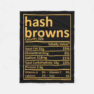 Hash Browns Nutrition Thanksgiving Food Facts Xmas Fleece Blanket