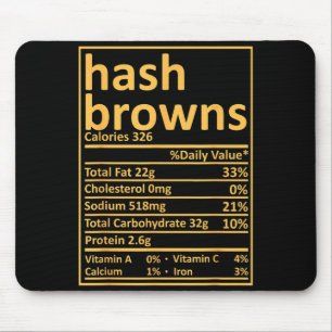 Hash Browns Nutrition Thanksgiving Food Facts Xmas Mouse Mat