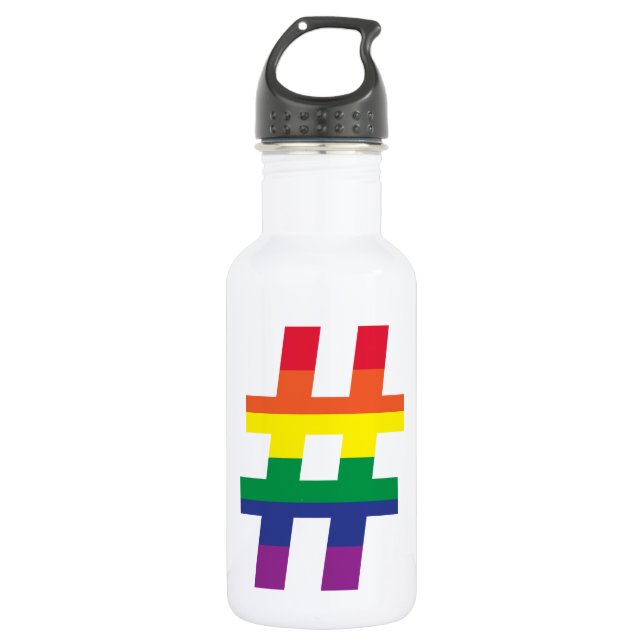 Hash Tag Gay Pride 532 Ml Water Bottle (Front)