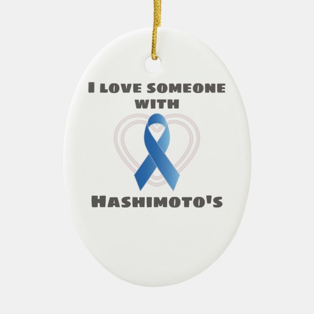 Hashimotos Awareness Love Someone With Hashimoto's Ceramic Tree Decoration (Front)