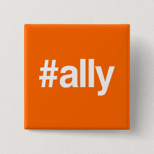 HASHTAG ALLY 15 CM SQUARE BADGE