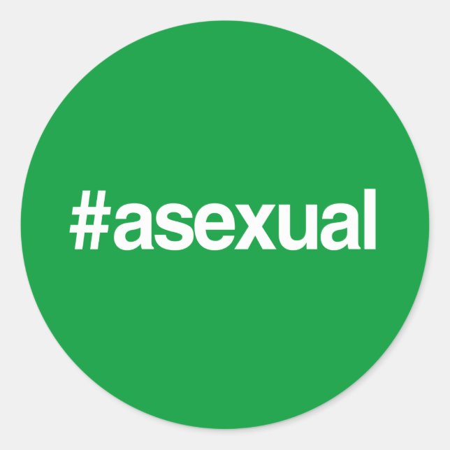 HASHTAG ASEXUAL CLASSIC ROUND STICKER (Front)