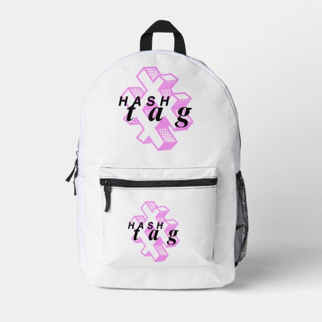 Hashtag Backpack |Trendy Minimalist Streetwear Bag (Front)