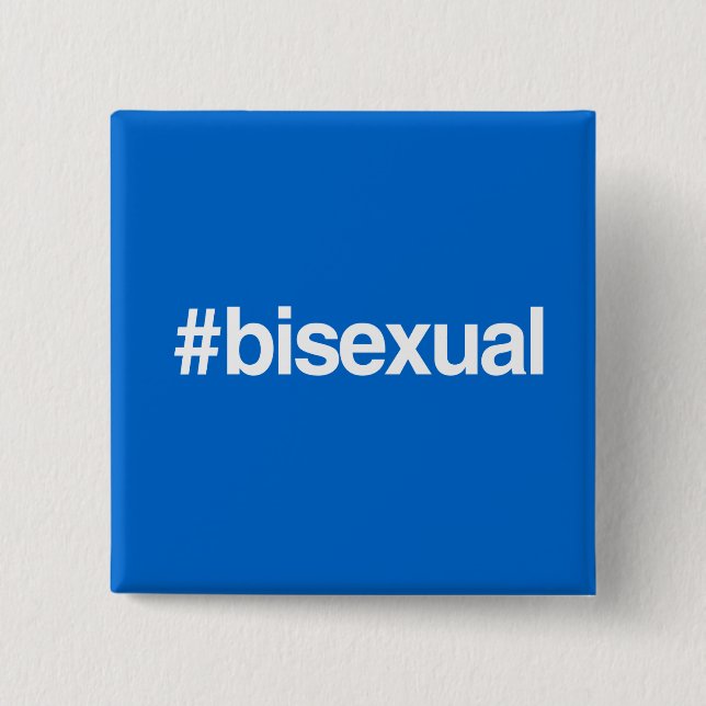 HASHTAG BISEXUAL 15 CM SQUARE BADGE (Front)