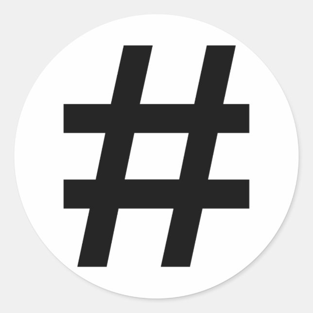 #HASHTAG - Black Hash Tag Symbol (Front)