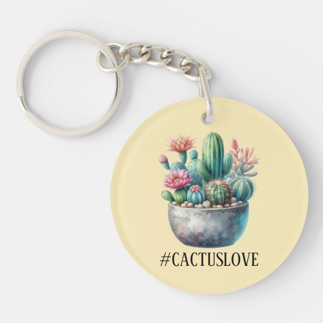 Hashtag Cactuslove Key Ring (Front)
