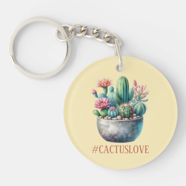 Hashtag Cactuslove Key Ring (Front)
