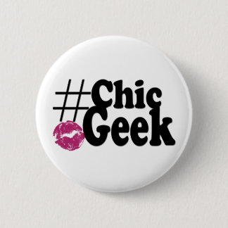 Hashtag Chic Geek Kiss Art Gifts 6 Cm Round Badge