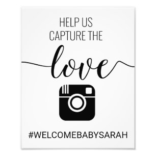 Hashtag Custom  Baby Shower Sign