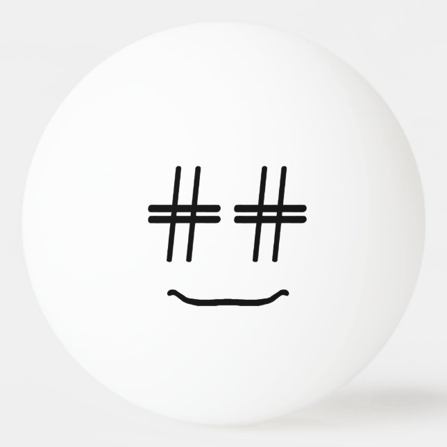 # Hashtag Face Social Media Blogger Humour Ping Pong Ball (Front)