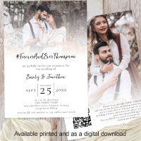 Hashtag Forever Name 2 Photo Overlay QR Wedding
