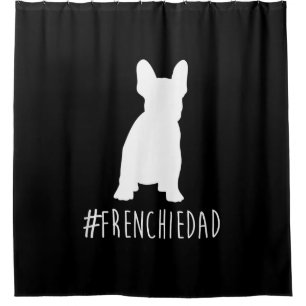hashtag frenchie dad   french bulldog dad gift shower curtain