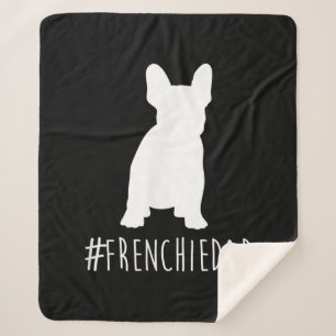 hashtag frenchie dad  french bulldog dad sherpa blanket