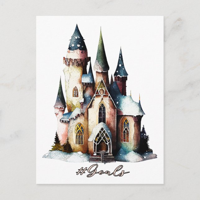 Hashtag Goals - Fairy Princess Fantasy Castle Postcard (Front)