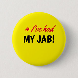 Hashtag I've had My Jab Yellow 6 Cm Round Badge