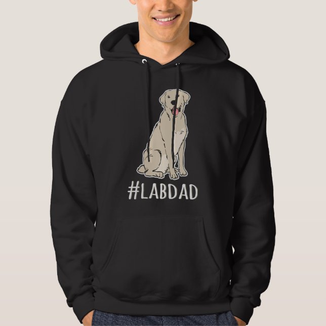 Hashtag Lab Dad Labrador Retriever Dad Hoodie (Front)