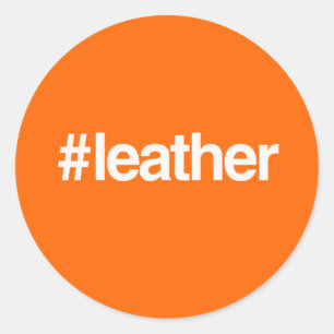 HASHTAG LEATHER CLASSIC ROUND STICKER