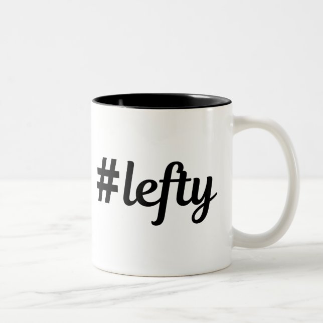Hashtag Lefty Left Hander's  Two-Tone Coffee Mug (Right)