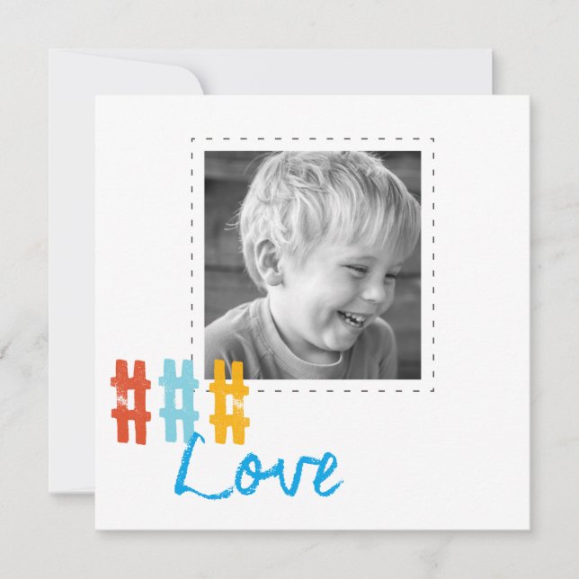 hashtag love square photo cards (Front)