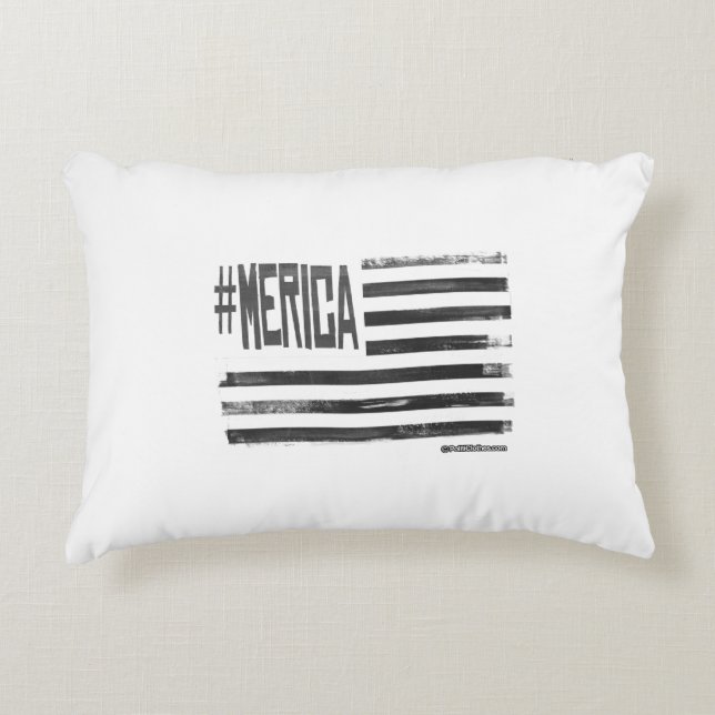 Hashtag 'Merica Flag Decorative Cushion (Front)