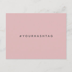 Hashtag Modern #   Pink Trending Social Media Postcard
