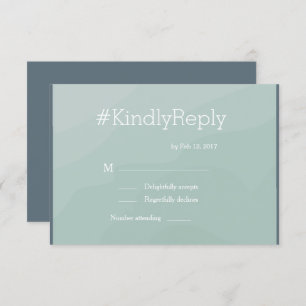 Hashtag modern turquoise watercolor wedding rsvp invitation