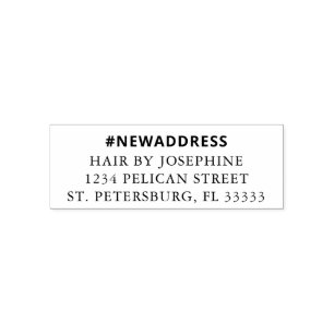 Hashtag New Address Business Move Self-inking Stamp