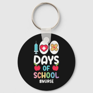 Hashtag Nurse Happy 100 days of school Nurse Key Ring