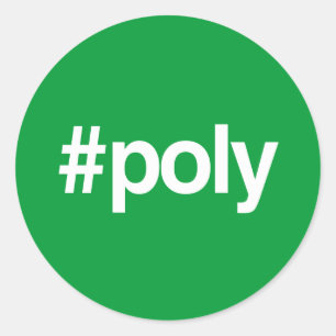 HASHTAG POLY CLASSIC ROUND STICKER