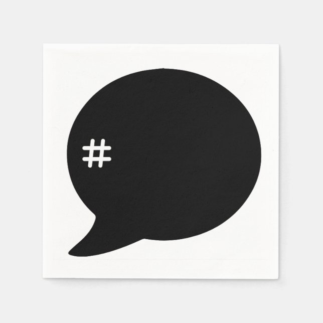 Hashtag # Quote Paper Napkins (Front)