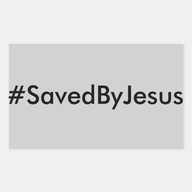 hashtag saved by jesus rectangular sticker (Front)