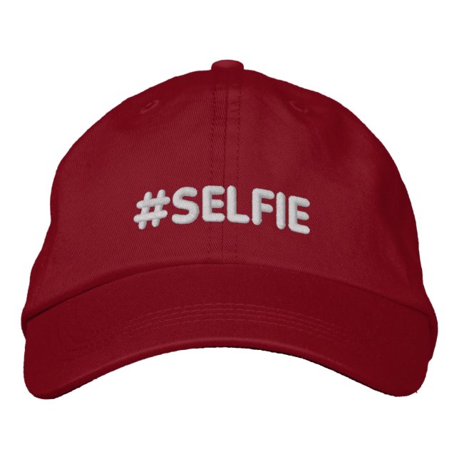 Hashtag Selfie Embroidered Hat (Front)