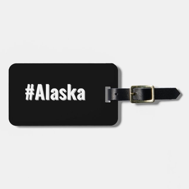 Hashtag State of Alaska AK Luggage Tag (Front Horizontal)