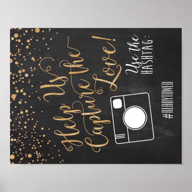 Hashtag wedding Sign (Front)