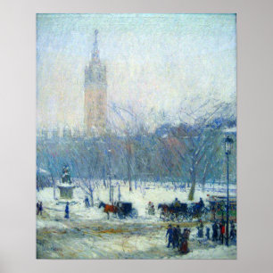 Hassam - Madison Square Snowstorm 1893 Poster