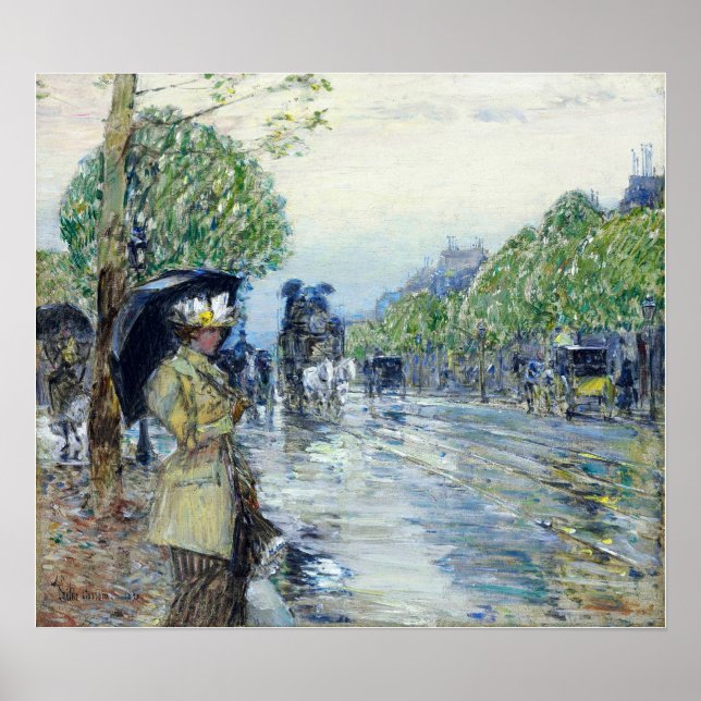 Hassam - Rainy Day. On The Avenue 1893 Poster (Front)