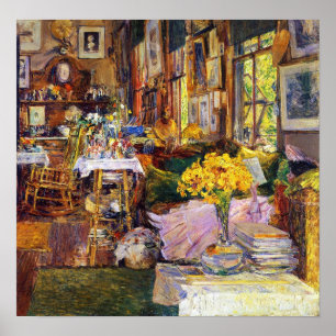 Hassam - Room Of Flowers, 1894 Poster