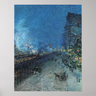 Hassam - Sixth Ave El Nocturne (The El New York) … Poster