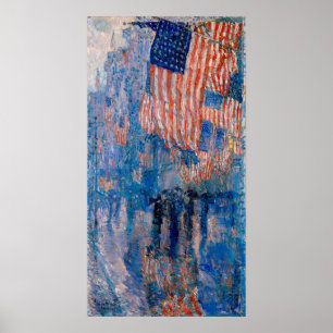 Hassam - The Avenue In The Rain 1917 Poster