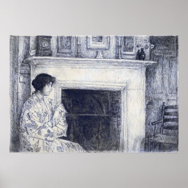 Hassam - The White Mantel (Holley House Cos Cob) Poster (Front)