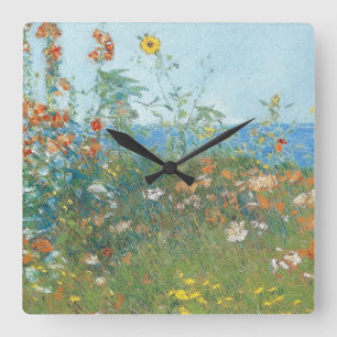Hassam's "Poppies, Isle of Shoals" Square Wall Clock