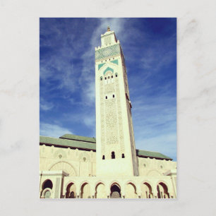 hassan mosque minaret postcard