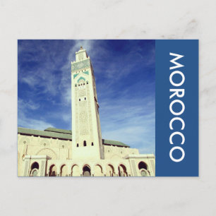 hassan mosque morocco postcard