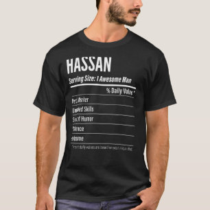 Hassan Serving Size Nutrition Label Calories T-Shirt