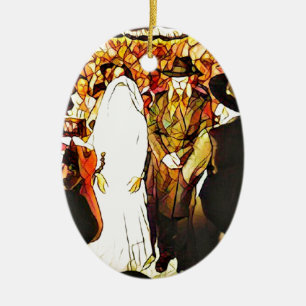 Hassidic Wedding Ceramic Tree Decoration