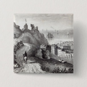 Hastings Castle from the Revd W 15 Cm Square Badge