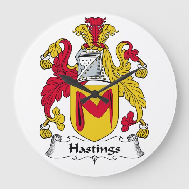 Hastings Family Crest Large Clock (Front)