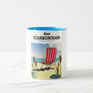 Hastings North Yorkshire seaside poster. Two-Tone Coffee Mug